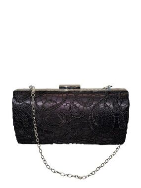 PRINCESSA Hard Sided Lace over Satin Clutch Evening Bag - NWT